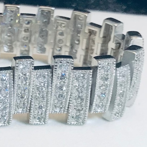 Vintage Sterling Silver & CZ Bracelet - Picture 2 of 5